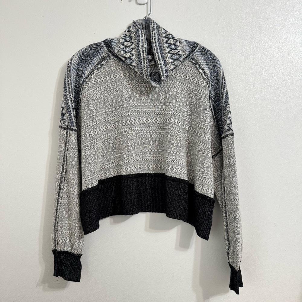 Free People At The Lodge Cowl Neck Turtleneck Sweater Top